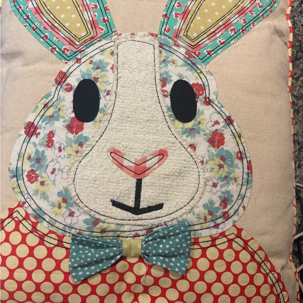 Floral Bunny Large Decorative Pillow!!!
